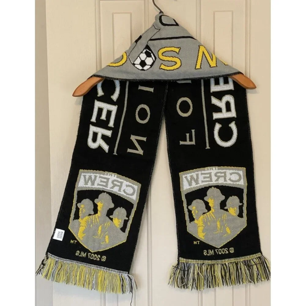 Crew Soccer Foundation Gray Black Yellow Men's Scarf 8X50 MLS 2007 Bam Bams